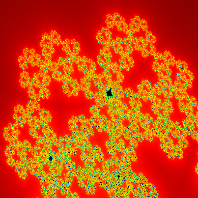 [A burning ship fractal drawn with smooth colors in tkinter and Python]
