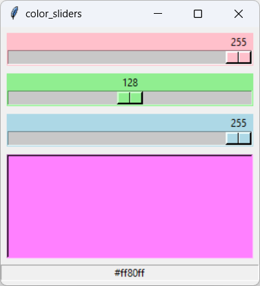 [Using sliders to select a color's components]