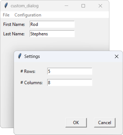 [A custom dialog made with Python and tkinter]