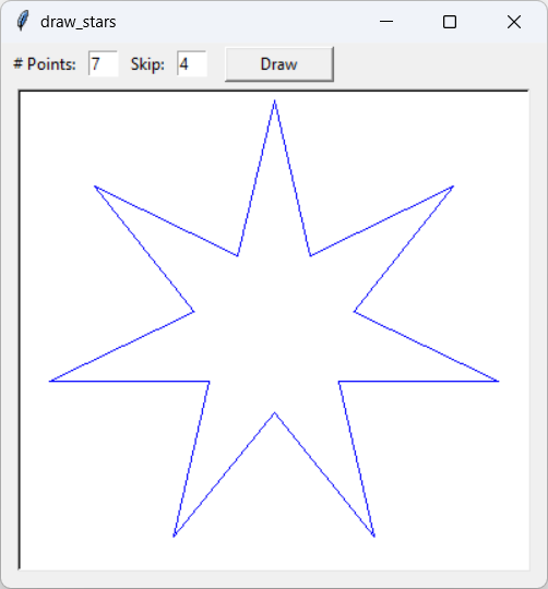 [A seven-pointed star drawn with Python]