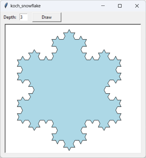 [A Koch curve fractal drawn with Python]