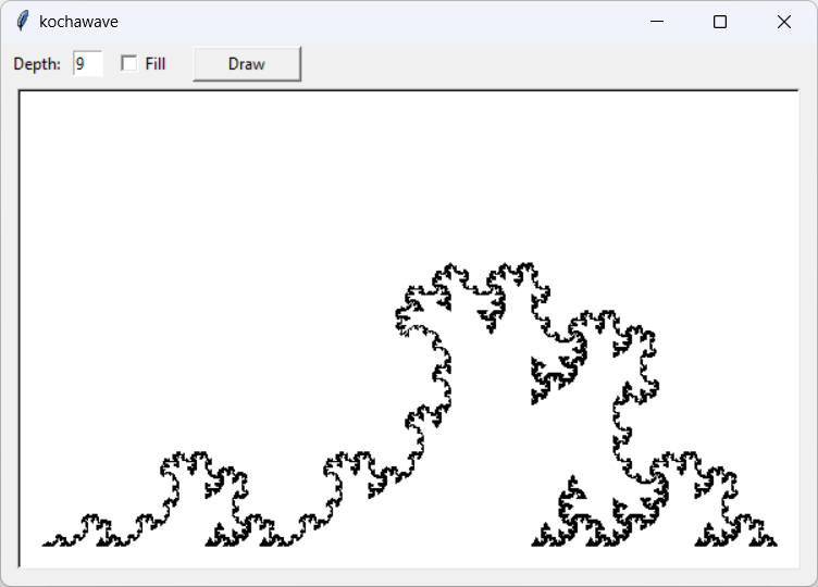 [A kochawave fractal curve drawn with Python]