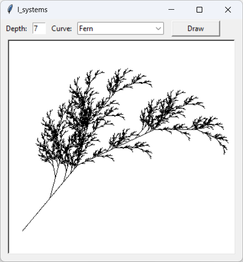 [A fern drawn in Python by using an L-system]