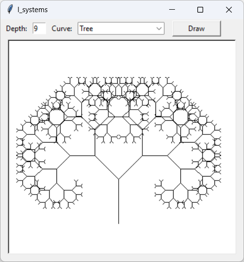 [A tree drawn in Python by using an L-system]