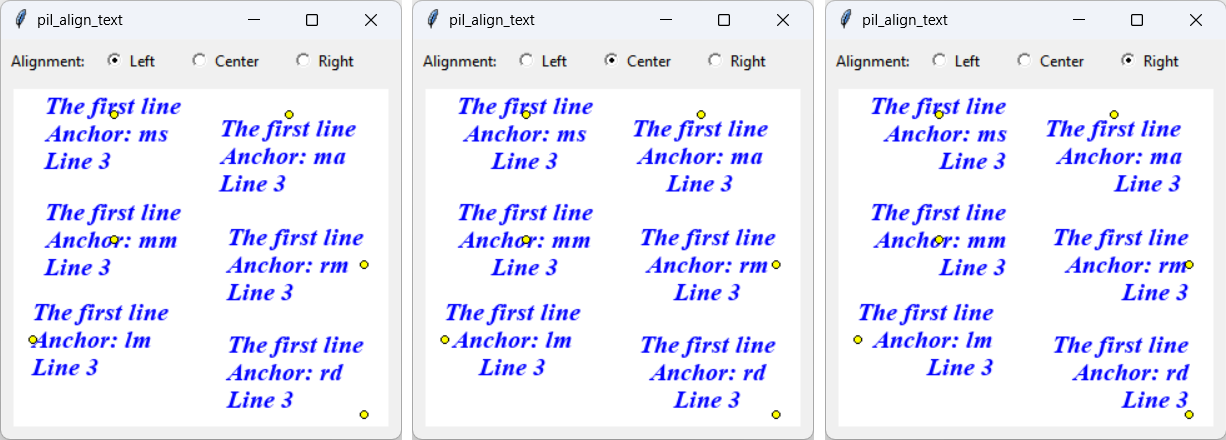 [Text drawn with various alignments with PIL in Python]
