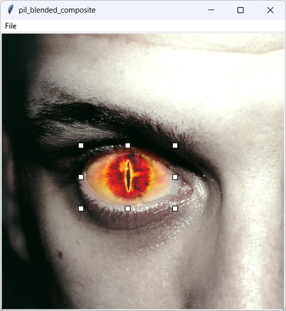[The program overlaying the eye of Sauron on top of a face]