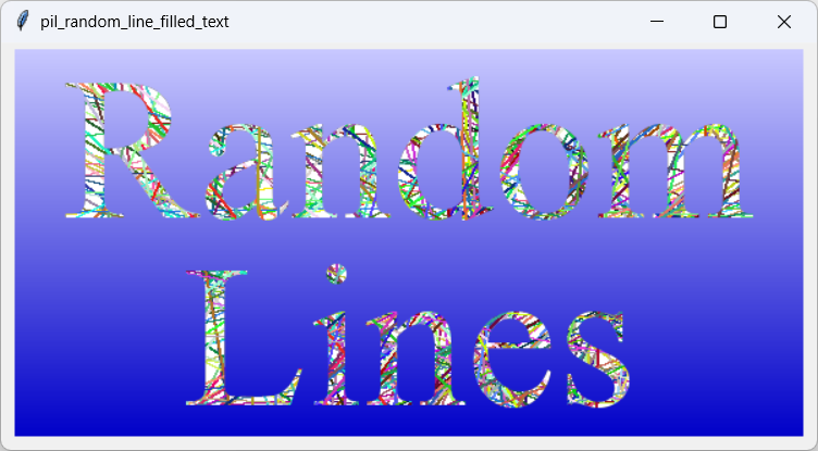 [Text filled with random lines using PIL and Python]
