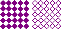 [Filled and unfilled diamonds drawn with PIL in Python]
