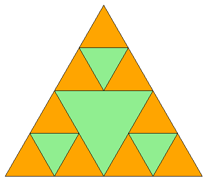 [A depth 1 Sierpinski gasket fractal]