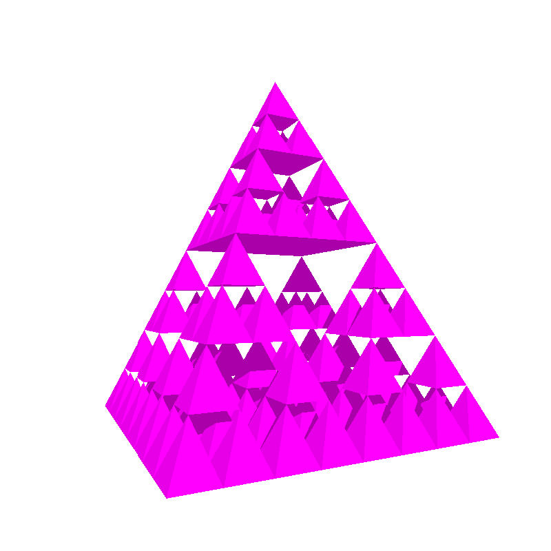 [A Sierpinski pyramid fractal]
