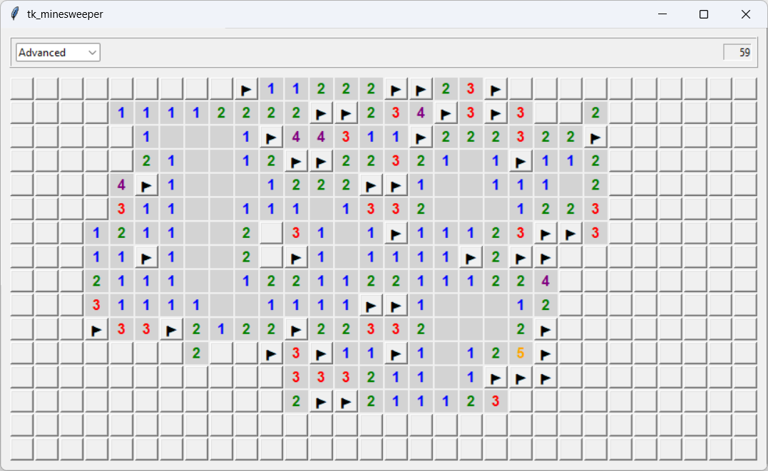 [A minesweeper game built with Python and tkinter]
