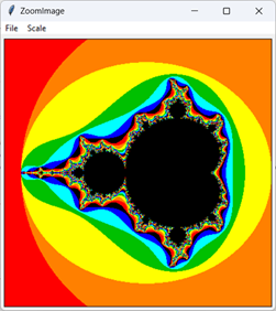 [Draw the Mandelbrot set and zoom in on areas in Python and tkinter]