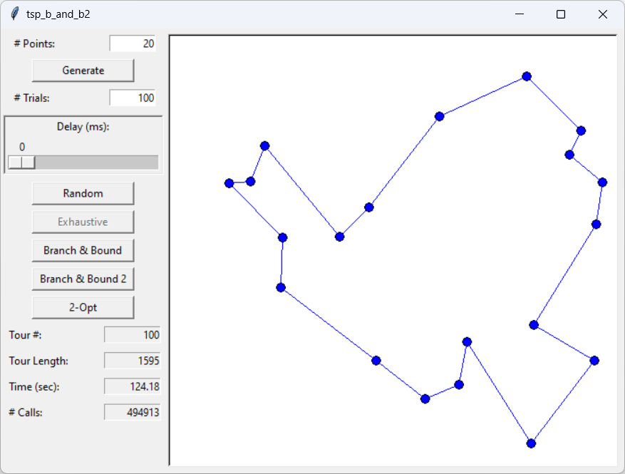 [A solution to the traveling salesman problem found by improved branch and bound]