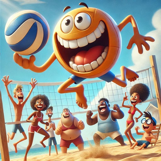 [A volleyball scene generated by AI]