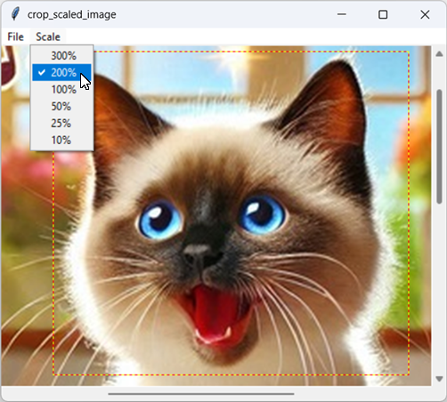 [This program lets you Interactively crop scaled images in Python and tkinter]