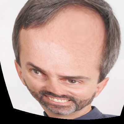 [An image warped by a fisheye transformation]