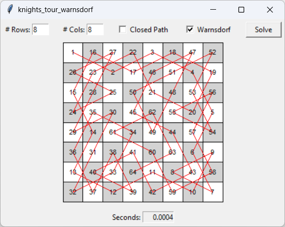 [A closed knight's tour on an 8x8 board]