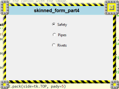 [The Safety skin being used by a Python program]