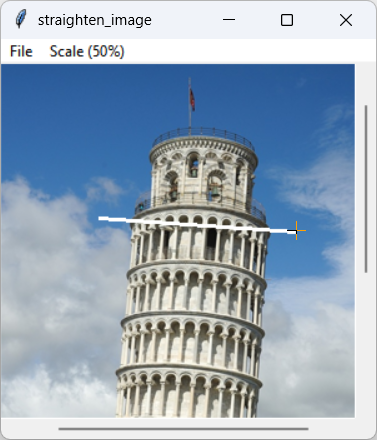 [This example lets you interactively straighten images in Python]